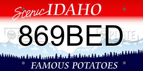 869BED Idaho License Plate