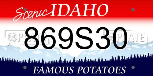869S30 Idaho License Plate