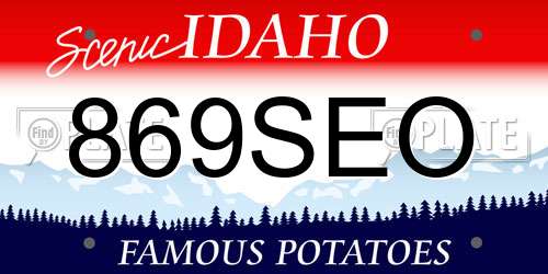 869SEO Idaho License Plate
