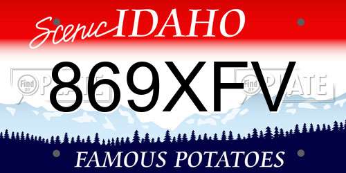 869XFV Idaho License Plate