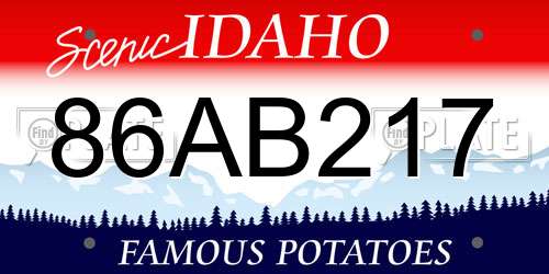 86AB217 Idaho License Plate