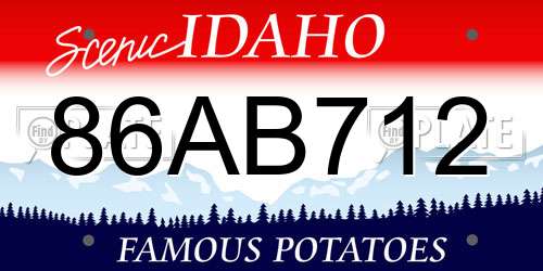 86AB712 Idaho License Plate