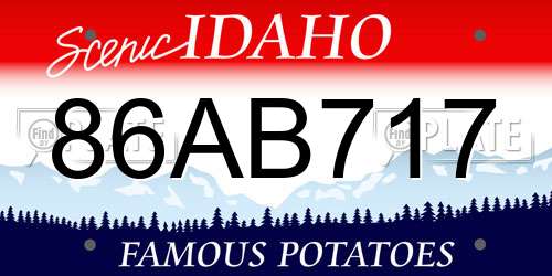 86AB717 Idaho License Plate