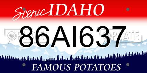 86AI637 Idaho License Plate