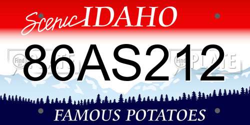 86AS212 Idaho License Plate