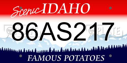 86AS217 Idaho License Plate