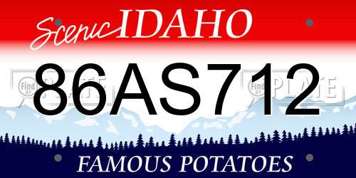 86AS712 Idaho License Plate