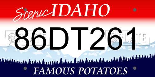 86DT261 Idaho License Plate