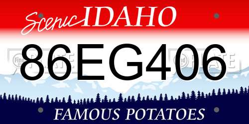 86EG406 Idaho License Plate