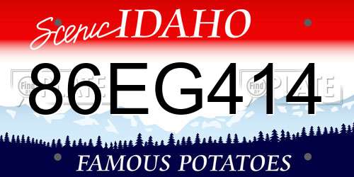 86EG414 Idaho License Plate
