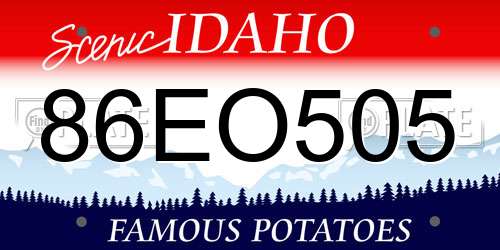 86EO505 Idaho License Plate