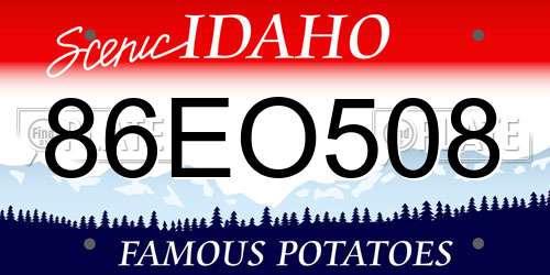 86EO508 Idaho License Plate