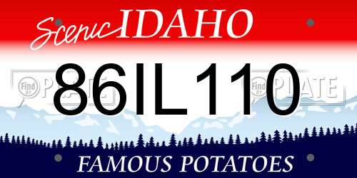 86IL110 Idaho License Plate