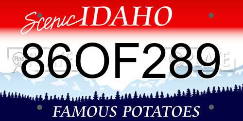 86OF289 Idaho License Plate