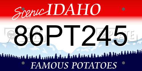 86PT245 Idaho License Plate