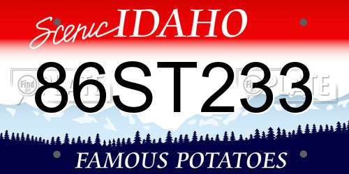 86ST233 Idaho License Plate