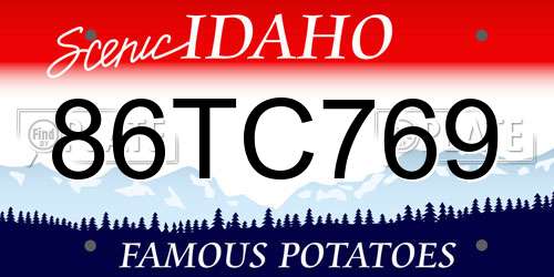 86TC769 Idaho License Plate