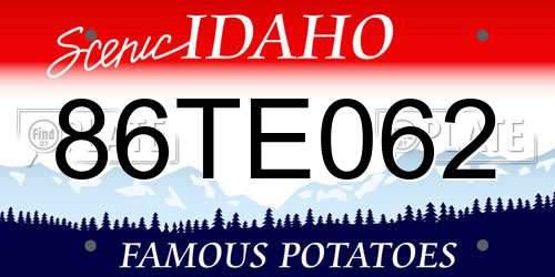 86TE062 Idaho License Plate