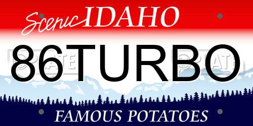 86TURBO Idaho License Plate