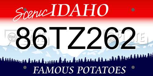 86TZ262 Idaho License Plate