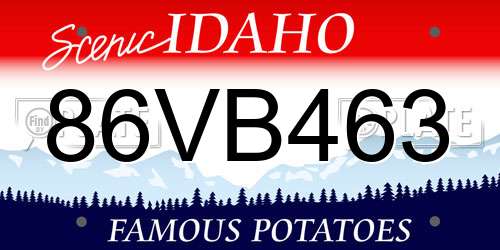 86VB463 Idaho License Plate