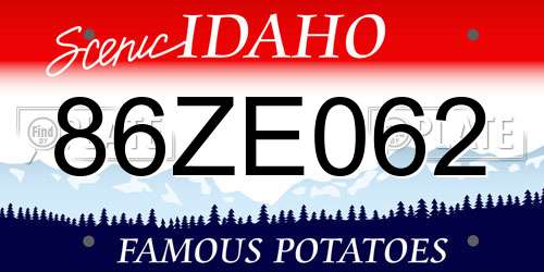86ZE062 Idaho License Plate