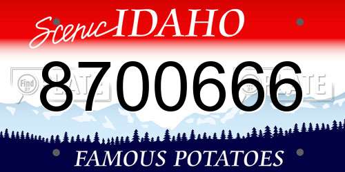 8700666 Idaho License Plate