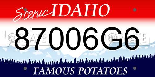87006G6 Idaho License Plate
