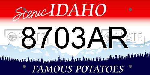 8703AR Idaho License Plate