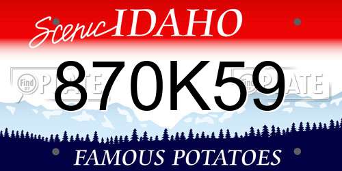 870K59 Idaho License Plate