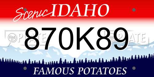 870K89 Idaho License Plate