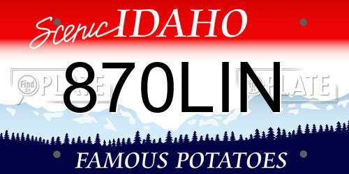 870LIN Idaho License Plate