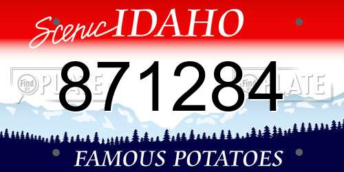 871284 Idaho License Plate