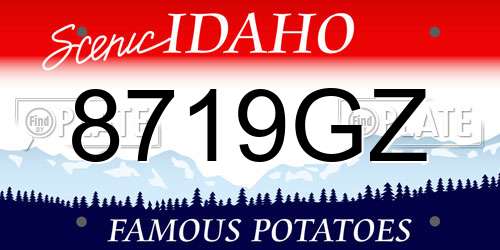 8719GZ Idaho License Plate