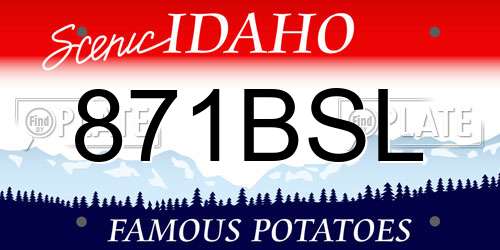 871BSL Idaho License Plate