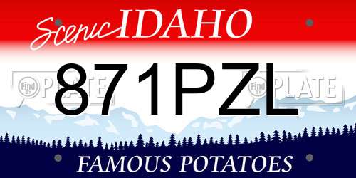 871PZL Idaho License Plate