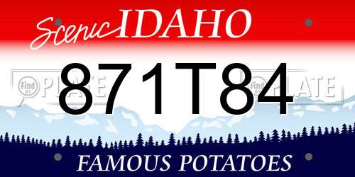 871T84 Idaho License Plate