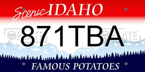 871TBA Idaho License Plate