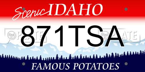 871TSA Idaho License Plate