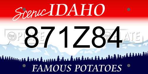 871Z84 Idaho License Plate
