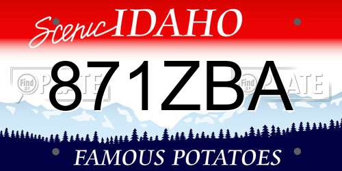 871ZBA Idaho License Plate