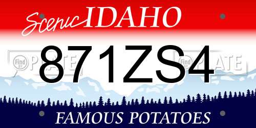 871ZS4 Idaho License Plate