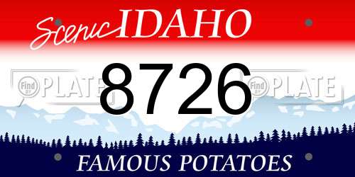 8726 Idaho License Plate