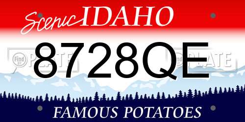 8728QE Idaho License Plate