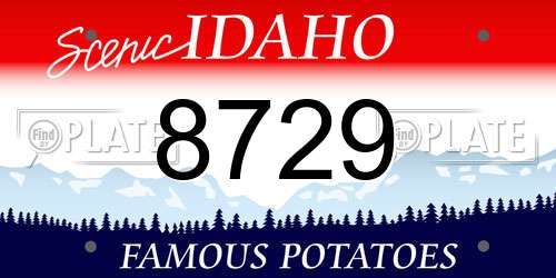 8729 Idaho License Plate