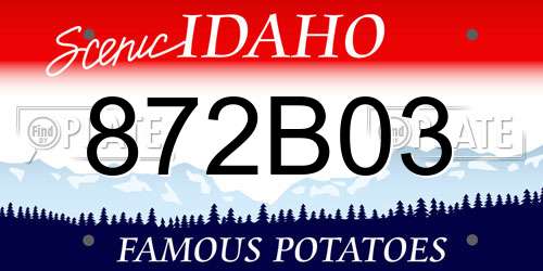 872B03 Idaho License Plate