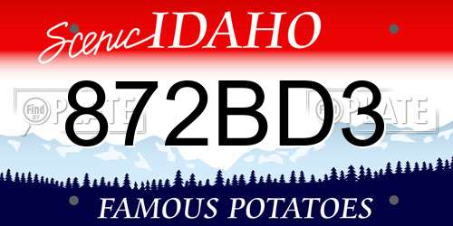 872BD3 Idaho License Plate