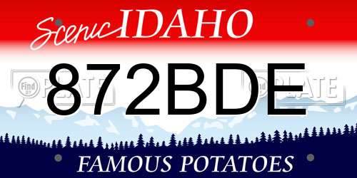 872BDE Idaho License Plate