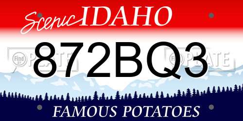 872BQ3 Idaho License Plate