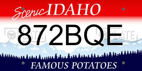 872BQE Idaho License Plate